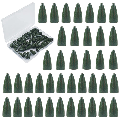 Bullet Fishing Sinker Weights40pcs Fishing Worm Weights Slip Sinkers Painted Flipping Fishing Weights for Bass Fishing Texas Rigs Saltwater Freshwater Fishing Tackle