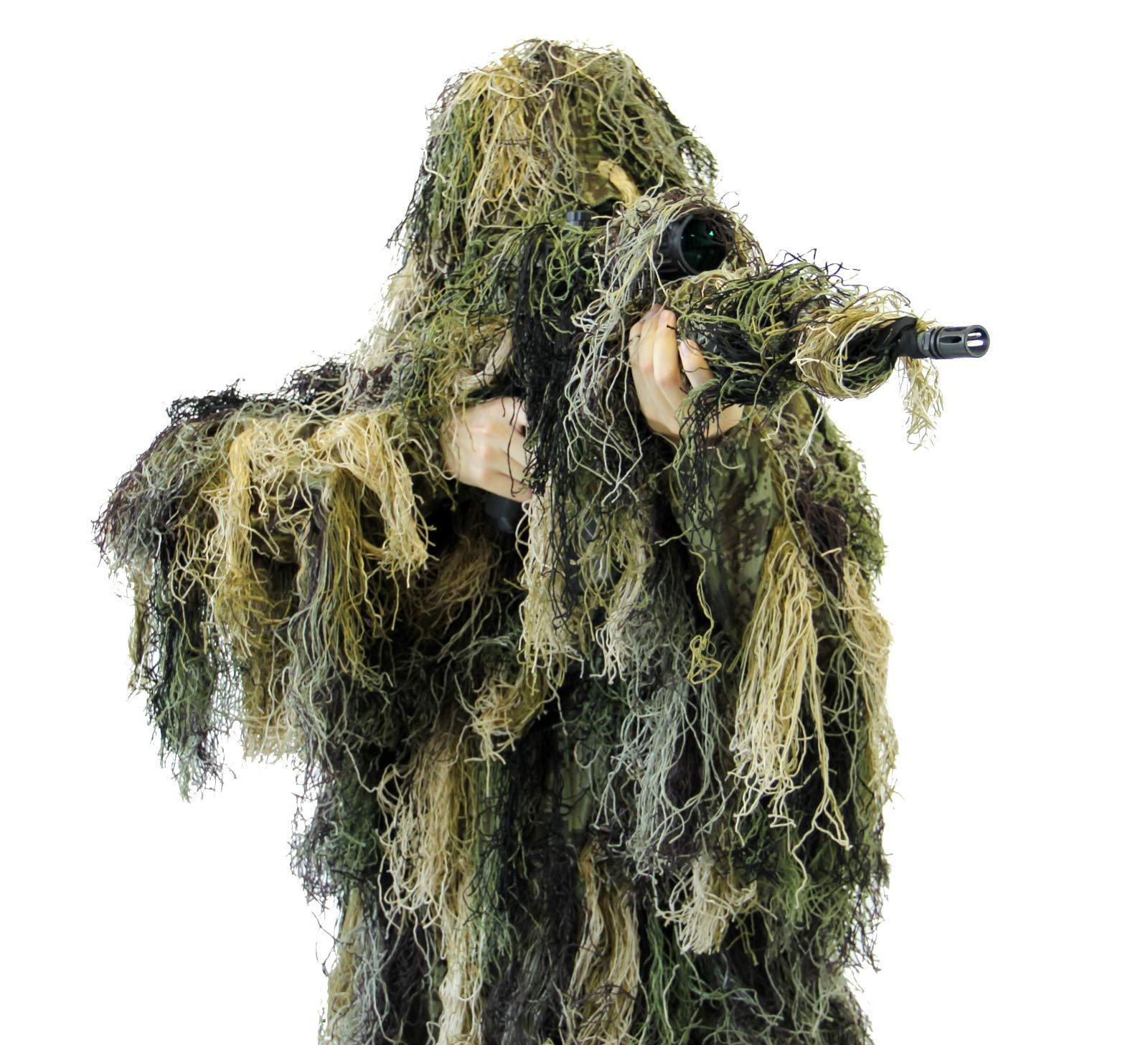 Arcturus Warrior Ghillie Suit | Hunting Clothes for Men | 5-Piece Camouflage Suits for Hunting Military Airsoft Snipers (Woodland M/L)