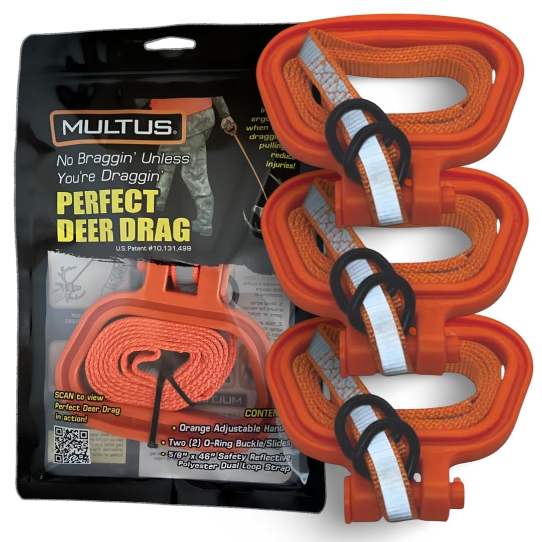 MULTUS Perfect Deer Drag Rope - Unique Hunting Gifts for Men - Essential Hunting Gear and Accessories - Deer Pull Strap - 3 Pack