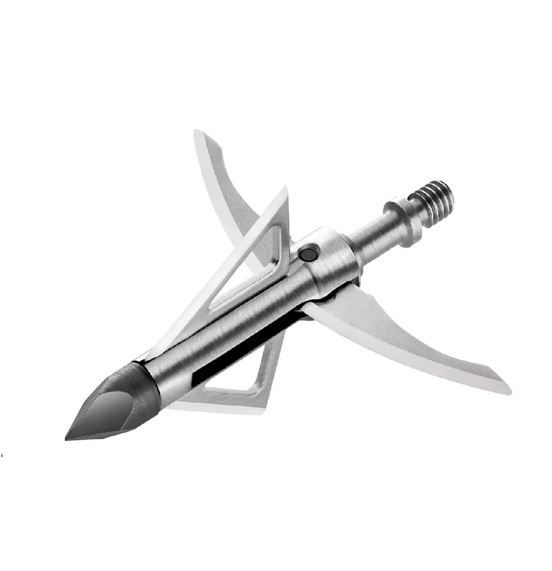 cqwsbsy 6 PK Broadhead 125Grains 4-Blade Hunting Hybrid Mechanical Broadhead with Chisel Tip 1.77" Cutting Dia for Crossbow Compound Bow Archery Hunting